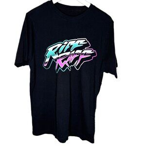 Riff Raff Band Merch Black T-Shirt, Neon Logo Tee, Size Medium